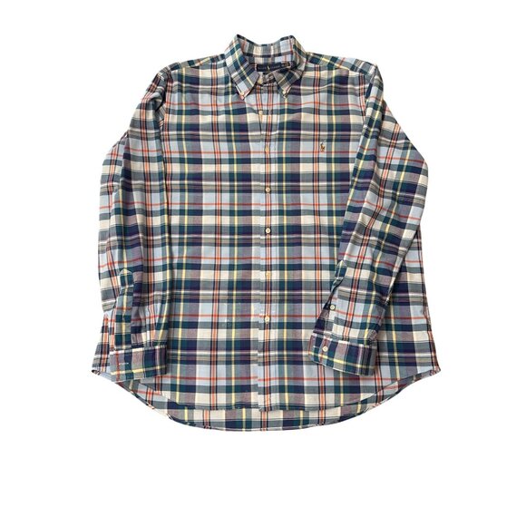 Ralph Lauren Plaid Button-Up Shirt XXL Classic Fit Multicolor Long Sleeve For Me - Picture 1 of 6